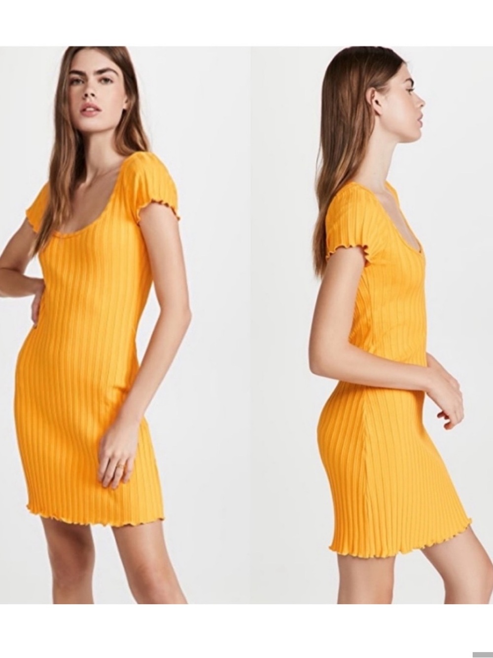 Simon Miller Troopa Ribbed Mini Dress - Sunset Yellow